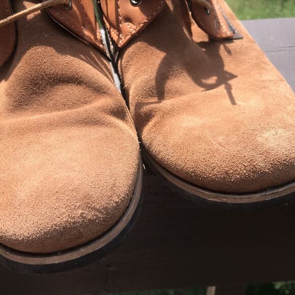 Bruno Marc Plaid Lined Lace Up Suede Boots Tan Men's Size 9 - Picture 6 of 10